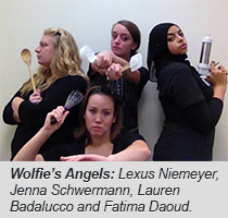Wolfie's Angels: Lexus Niemeyer, Jenna Schwermann, Lauren Badalucco and Fatima Diaoud