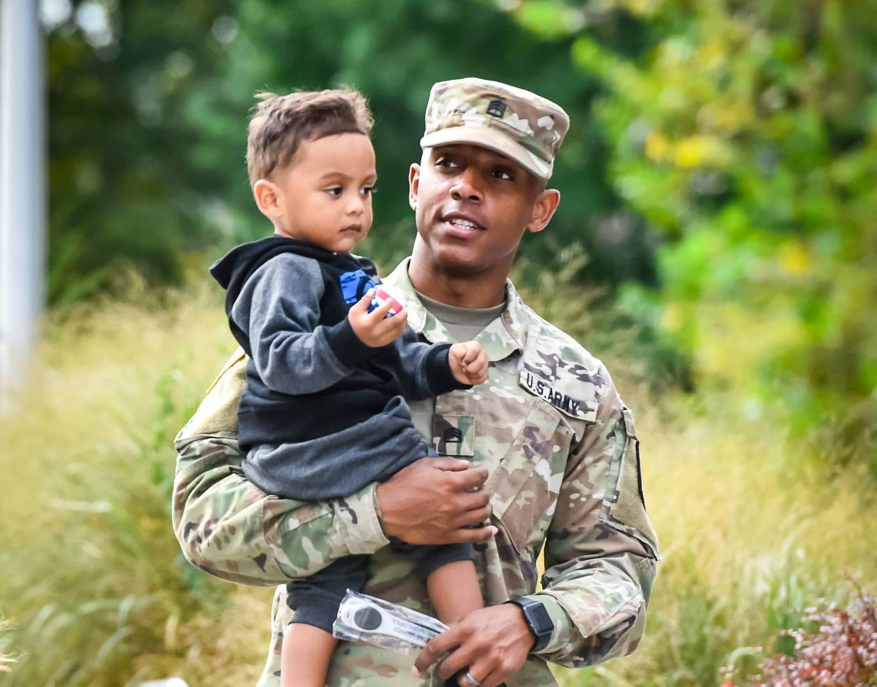 soldier and child