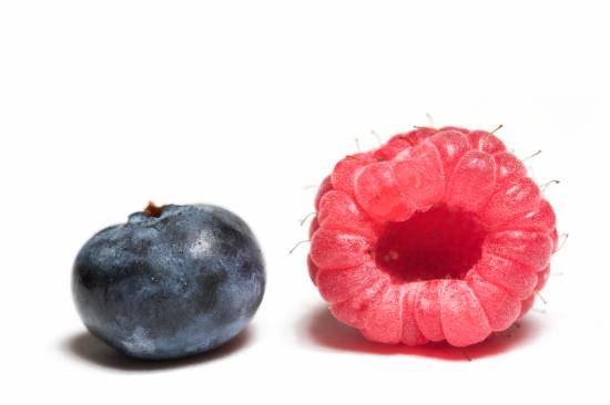 blueberry and a raspberry