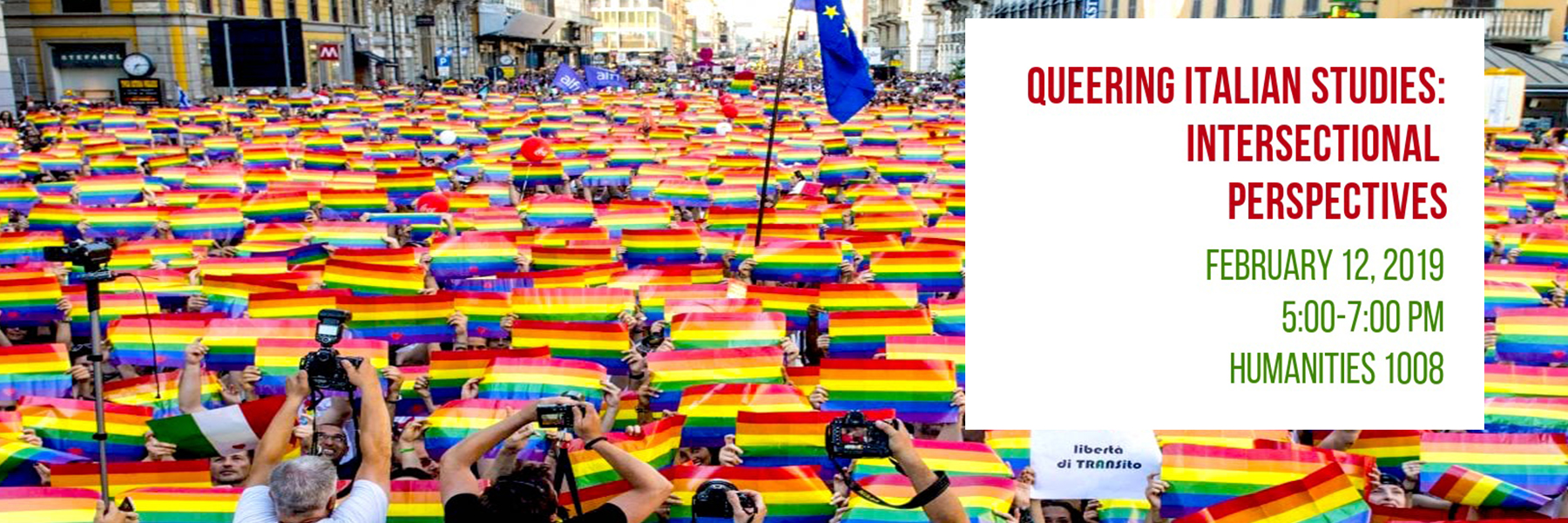 Queering Italian Studies Srping 2019 banner