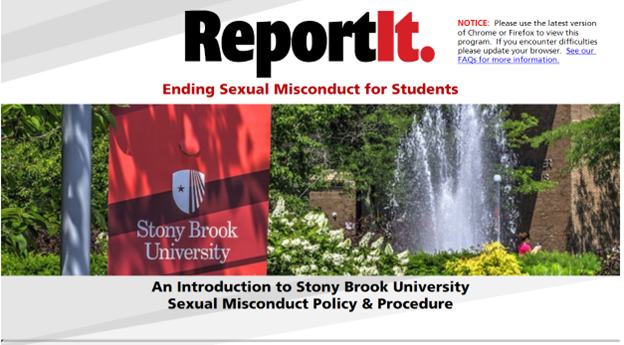 Screenshot of ReportIt for Onboarding Students Title Page