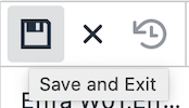 Save and exit toolbar button