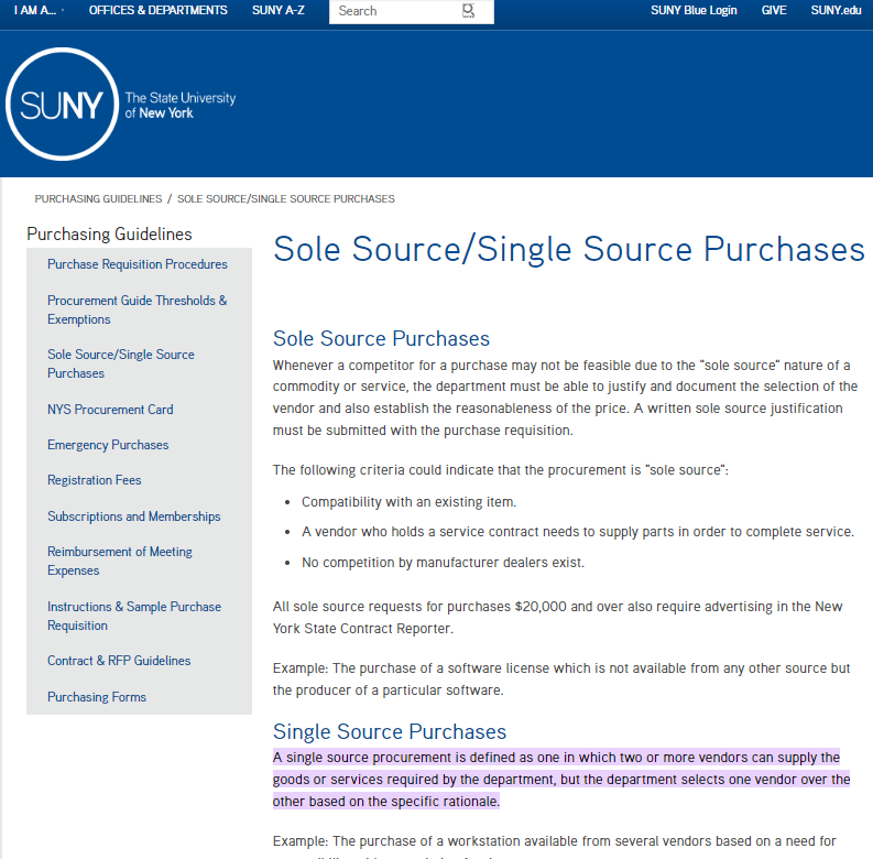 Single Source Contract