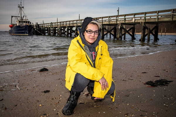 Sara Cernadas-Martín at the dock