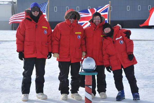 Lisa and group at the South Pole
