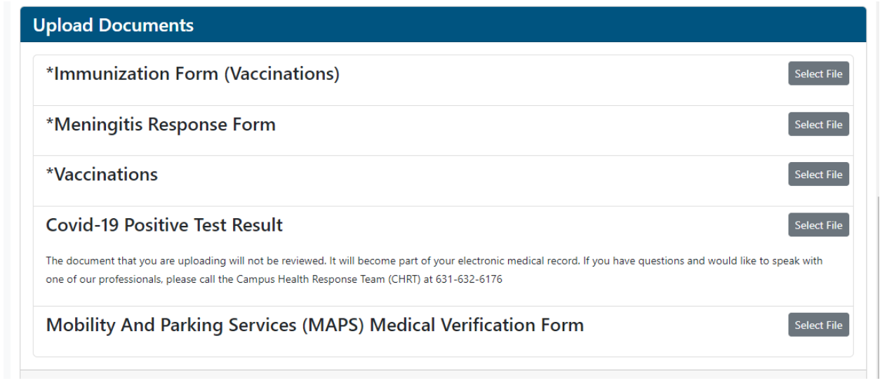 upload immunization forms